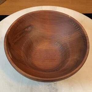 Hand Turned Black Cherry Wood Bowl Signed Artisan Tung Oil Finish 5”